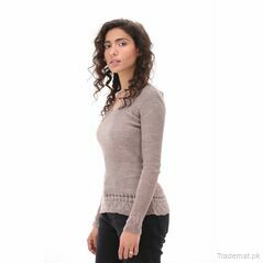 West Line Women Beige Fashion Bottom Sweater, Women Sweater - Trademart.pk