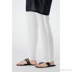 East Line Women White Cotton Trouser, Women Trousers - Trademart.pk