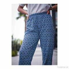 Cotton Printed Trouser - Honeycomb, Women Trousers - Trademart.pk