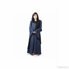 Women Solid Blue Abaya Burqa 6060, Abayas - Trademart.pk