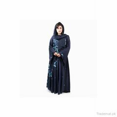 Women Solid Blue Abaya Burqa 1221, Abayas - Trademart.pk