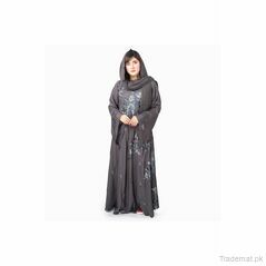 Women Solid Grey Abaya Burqa 1221, Abayas - Trademart.pk
