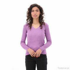 West Line Women Purple Fashion Bottom Sweater, Women Sweater - Trademart.pk