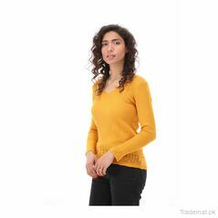 West Line Women Yellow Fashion Bottom Sweater, Women Sweater - Trademart.pk
