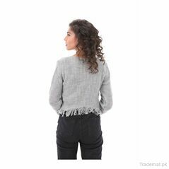 West Line Women Grey Bottom Cut Sweater, Women Sweater - Trademart.pk