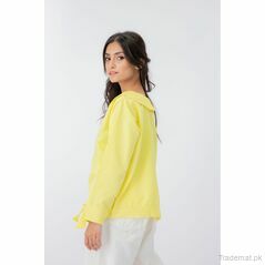 West Line Women Yellow Checkered Cotton Top, Womens Tops - Trademart.pk