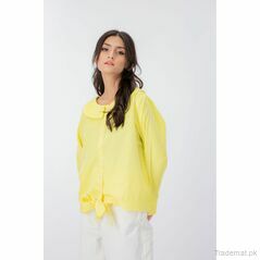 West Line Women Yellow Checkered Cotton Top, Womens Tops - Trademart.pk