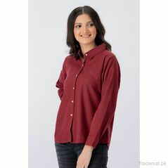 West Line Women Solid Maroon Shirt, Womens Shirts - Trademart.pk
