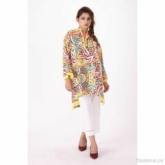 East Line Women Colorfull Striped Print  Stitched Kurta, Women Kurtas - Trademart.pk