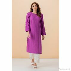 East Line Women Purple Textured  Stitched Kurta, Women Kurtas - Trademart.pk