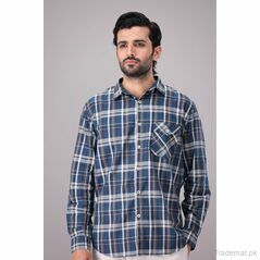 West Line Men Blue Check Cotton Casual Shirt, Men Shirts - Trademart.pk