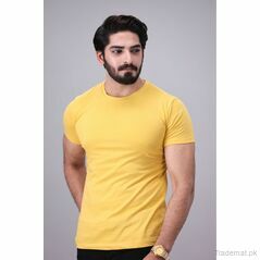 West Line Men Yellow Cotton Solid Tee, Men T-Shirts - Trademart.pk
