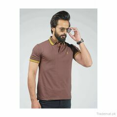 Slim Fit Polo Shirt - Brown, Men Polos - Trademart.pk