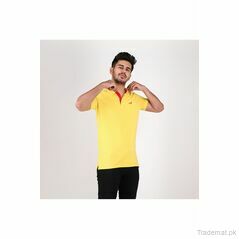 Level Men Yellow Solid Polo T-Shirt, Men T-Shirts - Trademart.pk