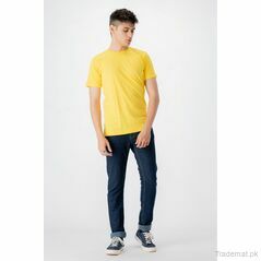 Level Men Yellow Slub 100% Cotton Tees, Men T-Shirts - Trademart.pk