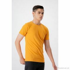 Level Men Mustard Slub 100% Cotton Tees, Men T-Shirts - Trademart.pk