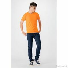 Level Men Orange Slub 100% Cotton Tees, Men T-Shirts - Trademart.pk