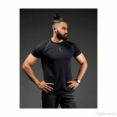 Mesh Tech Tshirt- Grey Stripe, Men T-Shirts - Trademart.pk