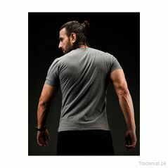 Essential Crew Neck Tshirt - Light Melange Grey, Men T-Shirts - Trademart.pk