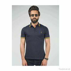 Slim Fit Polo Shirt - Navy, Men Polos - Trademart.pk