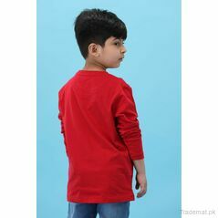 Miles Boys Red T-Shirt, Boys T-Shirts - Trademart.pk