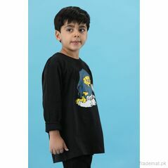 Miles Boys Black T-Shirt, Boys T-Shirts - Trademart.pk