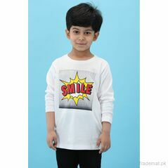 Miles Boys White T-Shirt, Boys T-Shirts - Trademart.pk