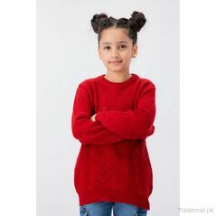 Girls Kids Level Red Sweaters, Girls Sweaters - Trademart.pk