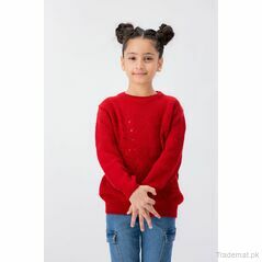 Girls Kids Level Red Sweaters, Girls Sweaters - Trademart.pk