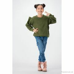Level Girls Kids Olive Sweater, Girls Sweaters - Trademart.pk