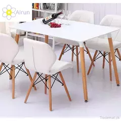 Modern Dining Room Furniture Wooden Density Board Top Dinner Table Metal Leg Dining Table Set, Dining Tables - Trademart.pk