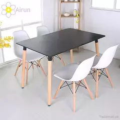 Scandinavian Simple Design Dining Room Furniture Wood Dining Table Set 4 Chairs, Dining Tables - Trademart.pk