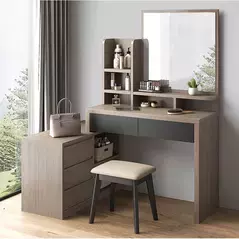 Dressing Table Makeup Dresser with LED Mirror, Dresser - Dressing Table - Trademart.pk