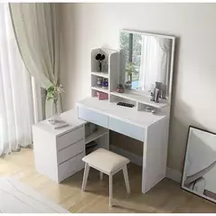Dressing Table with Mirror Wood Mirror Dressing Table in Stock, Dresser - Dressing Table - Trademart.pk