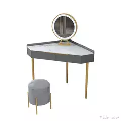 Classic Dressing Table with Lighted Mirror Modern European Make up Dresser, Dresser - Dressing Table - Trademart.pk