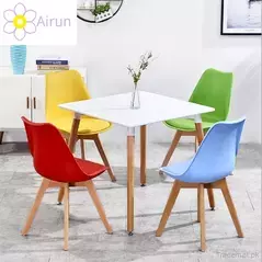 Contemporary Modern Dining Table and Chairs Kitchen Dining Room Table Set with Wood Legs, Dining Tables - Trademart.pk