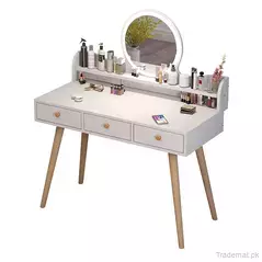 Design Bedroom Small Makeup Table Modern Simple Multifuntion Vanity MDF Drawer Dresser with LED Mirror Storage Dresser, Dresser - Dressing Table - Trademart.pk