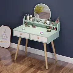 Design Bedroom Small Makeup Table Modern Simple Multifuntion Vanity MDF Drawer Dresser with LED Mirror Storage Dresser, Dresser - Dressing Table - Trademart.pk