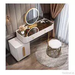 Dressing Table and Chair Bedroom Simple Modern LED Mirror Storage Dresser, Dresser - Dressing Table - Trademart.pk