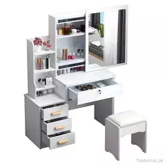 Mirrored Vanity Dresser Set with 4 Drawers Make up Desk Girl? S Bedroom Dressing Table, Dresser - Dressing Table - Trademart.pk