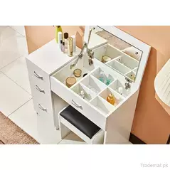 Fashion White Vanity Can Be Clamshell Type for Girls., Dresser - Dressing Table - Trademart.pk
