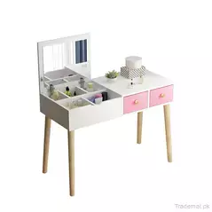 Mail-Order Packing Wood Color Pink Artiste Furniture Dresser Dressing Table Make up Desk, Dresser - Dressing Table - Trademart.pk