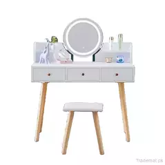 Modern Bedroom Dressing Table Corner Mirrored Makeup Vanity Wood Dresser, Dresser - Dressing Table - Trademart.pk