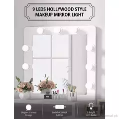 Modern Girl Wood Furniture Mirror Dressing Table with LED Lights for Bedroom, Dresser - Dressing Table - Trademart.pk