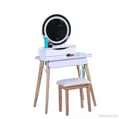 Modern Nordic Bedroom Small Dressing Table with Lighted Mirror, Dresser - Dressing Table - Trademart.pk