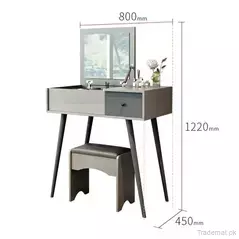 Simple Design Wooden Storage Modren Dresser Furniture Dressing Table with Chair, Dresser - Dressing Table - Trademart.pk