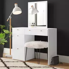 Stylish Simple Dressing Table Makeup Table with Mirror and Drawer Used for Bedroom, Dresser - Dressing Table - Trademart.pk