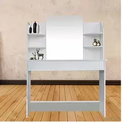 Modern Design White Wooden Mirrored Vanity Dressing Table, Dresser - Dressing Table - Trademart.pk