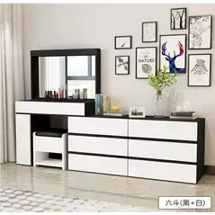 Modern Dresser Drawer Furniture White Wooden 6 Drawers Storage Dressers for Bedroom, Dresser - Dressing Table - Trademart.pk