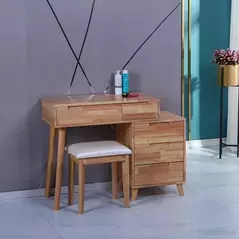 Small Apartment Modern Nordic Dressing Table with Mirror and Stool, Dresser - Dressing Table - Trademart.pk